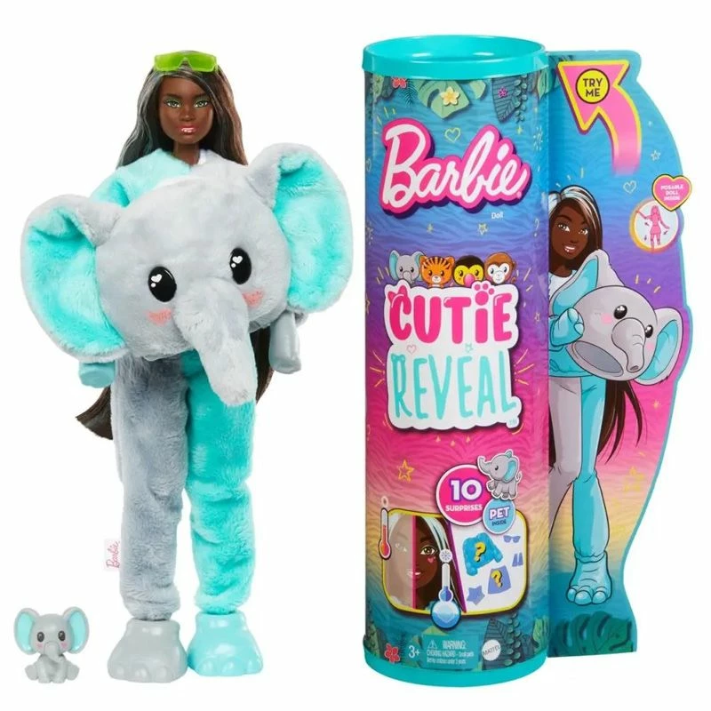 Barbie Cutie Reveal Jungle Dukke - Elefant 3 Barbie Cutie Reveal Jungle Dukke - Elefant