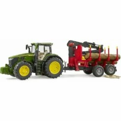 Bruder - John Deere 7R 350 Med Tømmertilhenger Og Tømmerstokker