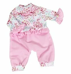 Lissi Dukkeklær 41cm - Rosa Med Blomster