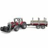 Bruder Massey Ferguson 7480 Med Frontlaster Og Tilhenger Med Tømmerstokker -EXTRA-LEKER Butikk 97771 10 214883 h6a687f68